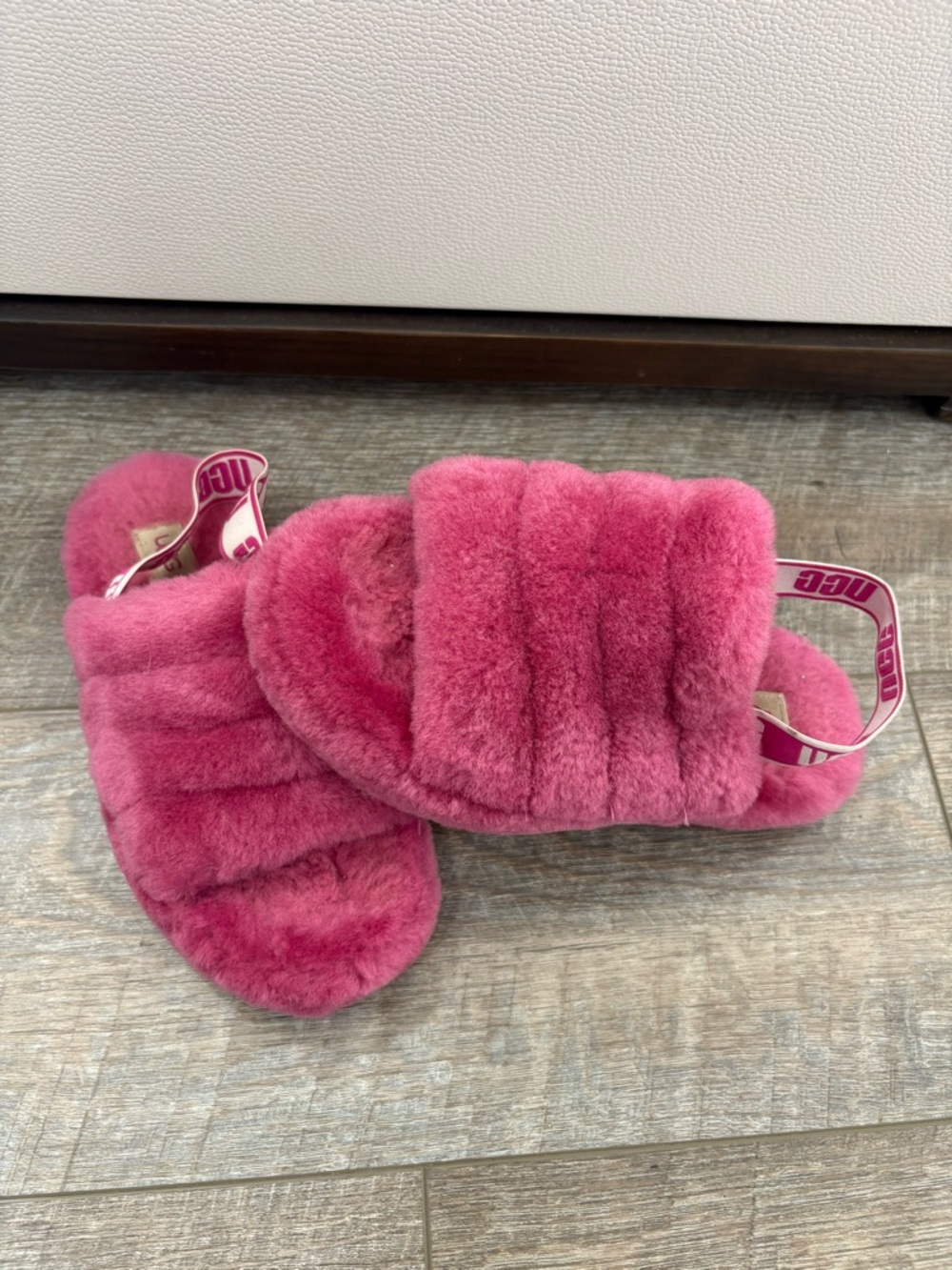UGG Kids Pink Fluff Yeah Slide Sandals